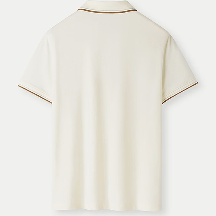 HLA Heilan Home POLO Shirt Women's 25 Summer New Lapel Pearl Elegant Short Sleeve Women's Clothing, Beige T8 L 165/88A Recommended 105~ 57.5 kg