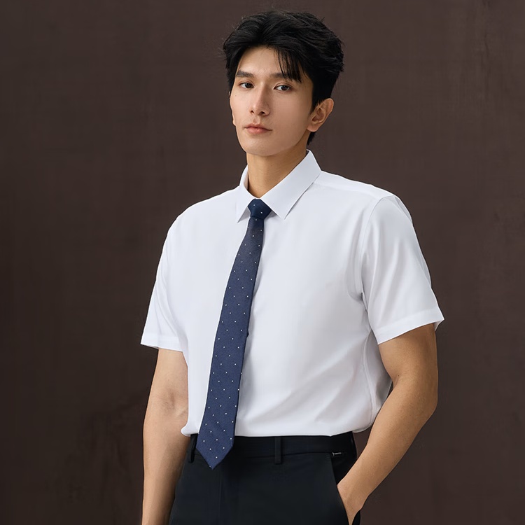HLA Heilan Home Short Sleeve Shirt Men's [DP Non-ironing Cool Feeling] Lingang Executive Shirt Shirt Men's 25 Summer