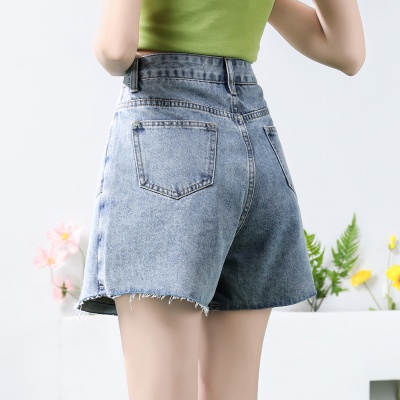 [Be careful with machine design A-shaped culottes] Korean sweet and cool niche rough-edged high-waisted shorts for women's summer new