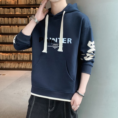 【衣袖印花连帽】春季个性印花百搭青少年时尚长袖男式卫衣