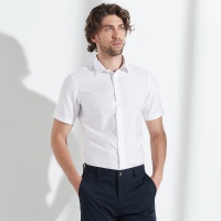 Nautica Tailored短袖男式商务格子正装衬衫