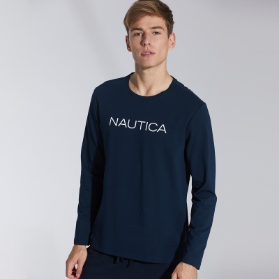 Nautica Underwear 春季男士圆领长袖家居上衣男款