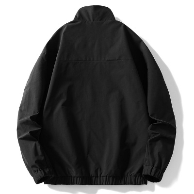 运动外套春秋款刺绣立领帅气夹克百搭上衣服外搭休闲装潮流男士